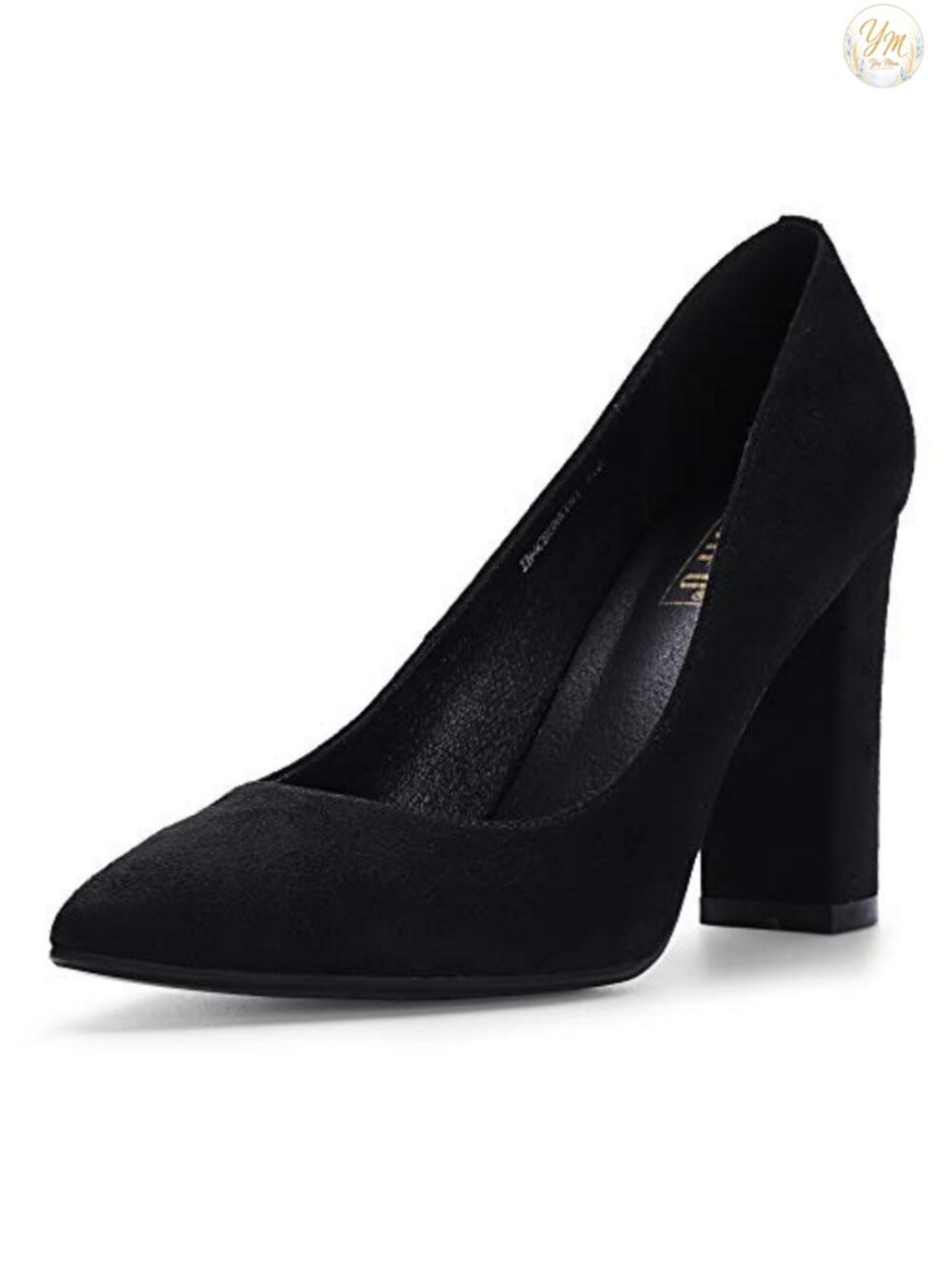 Women's Chunky High Heels Pointed Toe Pumps 4 Inch Block Heel
